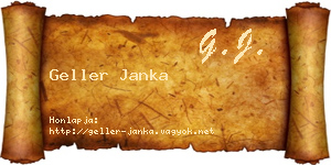 Geller Janka névjegykártya